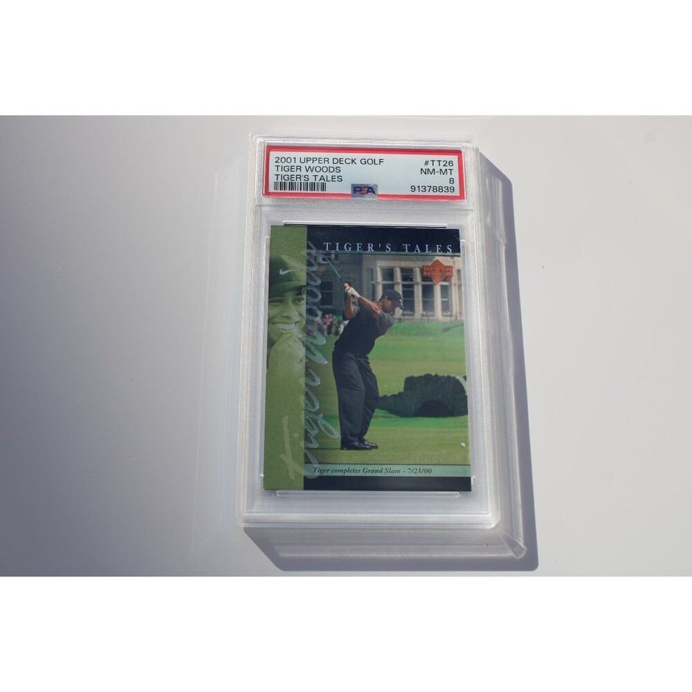 2001 Upper Deck Golf Tiger Woods Tiger's Tales TT26 PSA 8 NM-MT Graded Card